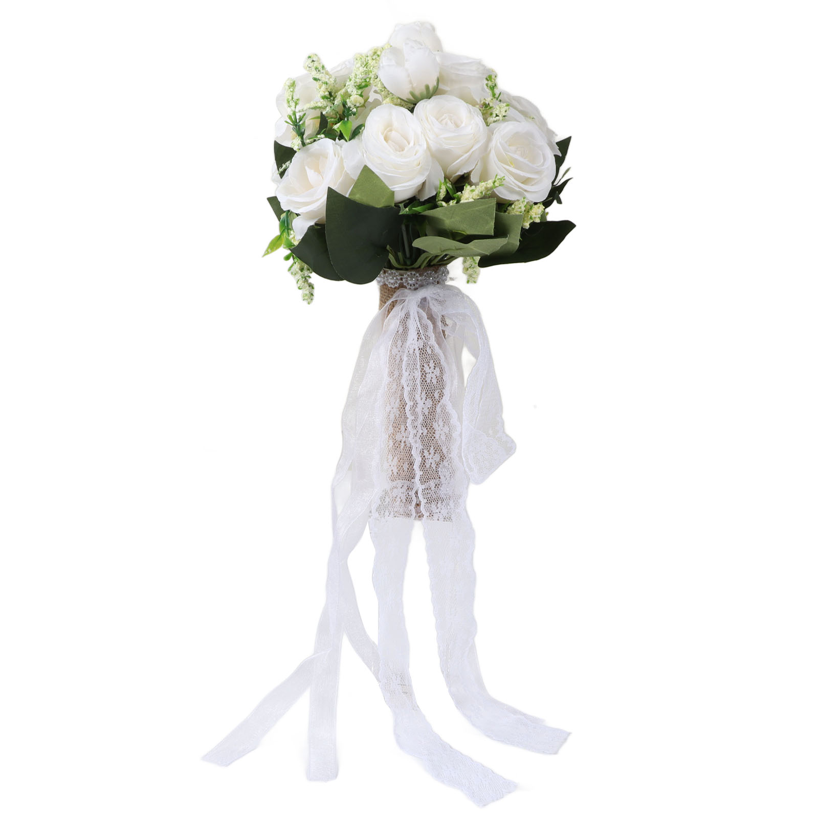 Milchweißer Brautstrauß, Künstlich, Realistisch, Modern, Elegant, Dekorativ, Für Hochzeitsfotografie