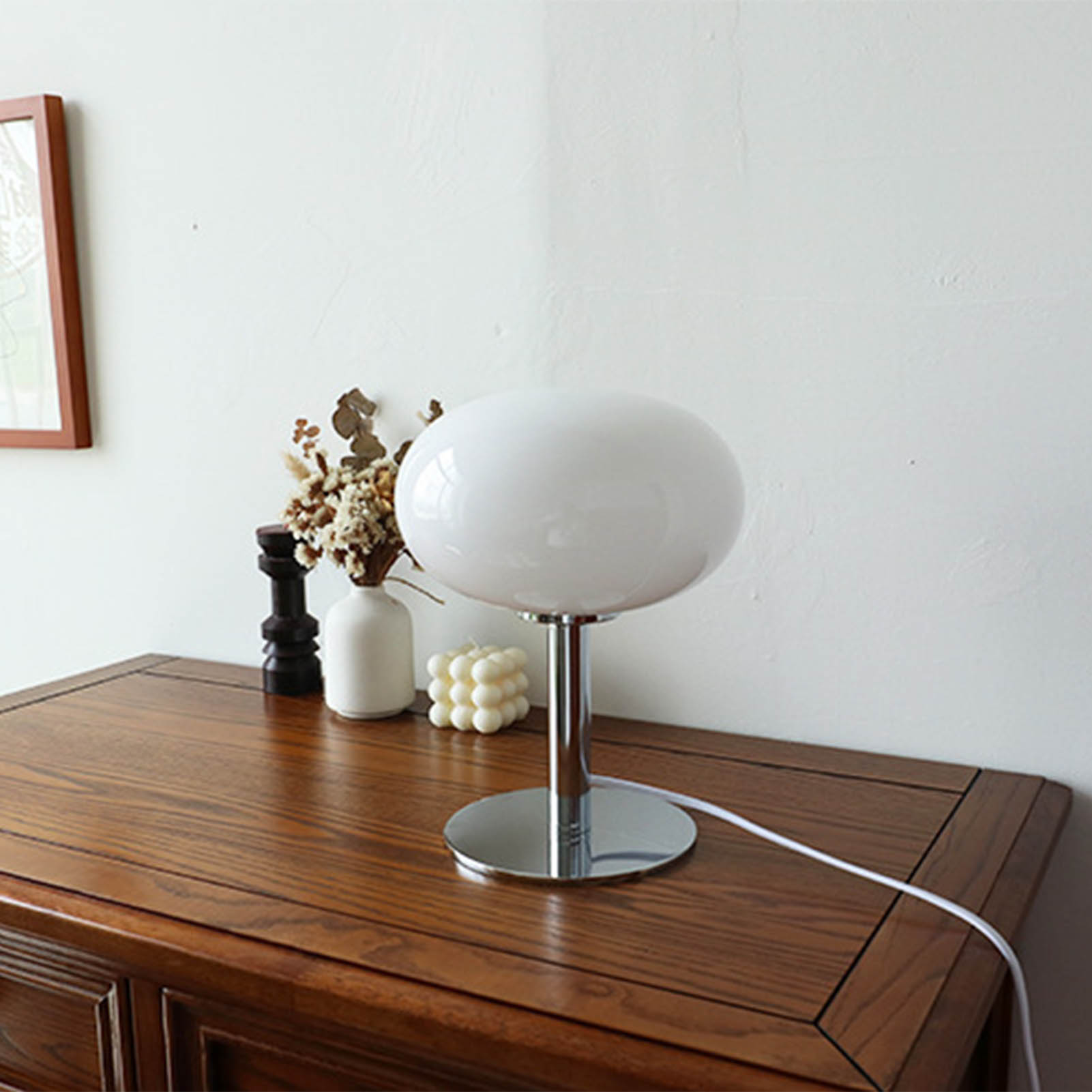 Nachttischlampe, Eisenfuß, Schöne Form, Schlicht, Modern, Elegant, Nachtlicht, Home-button-schalter, Weiß