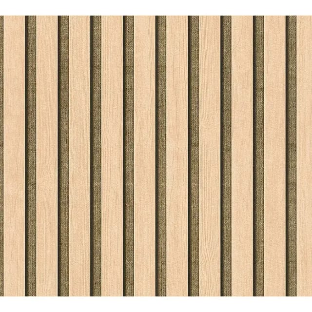 A.S. Création Vliestapete 50 Jahre AS Holzpaneele Tapete Holzoptik mit Metallic-Effekt 3D, strukturiert, leicht glänzend, (1 St), Vliestapete Wandpaneele für Schlafzimmer Küche Wohnzimmer Holzpaneele