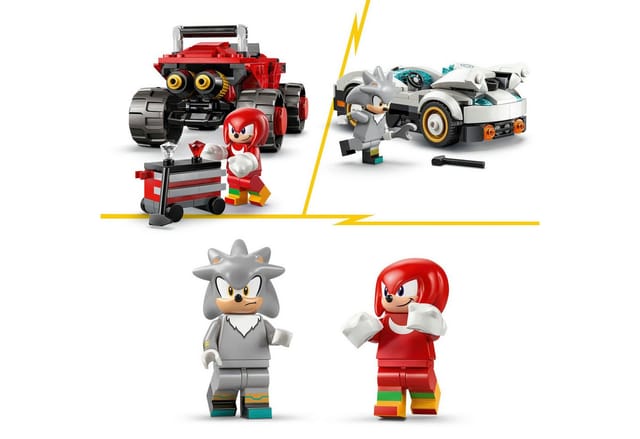 LEGO® Silvers Auto vs. Knuckles' Monstertruck (77118), LEGO Sonic Konstruktionsspielsteine, (378 St)