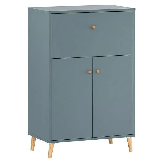 Schildmeyer Schreibtisch Serie 500, Breite 65,2 cm, Sekretär Aktenschrank mit ausklappbarer Schreibplatte