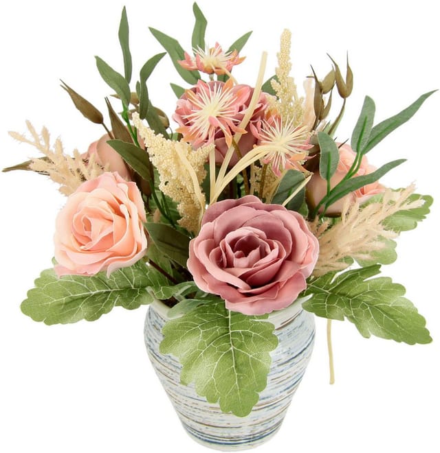 Kunstblume Gesteck Rosen im Topf, I.GE.A., Höhe 24 cm