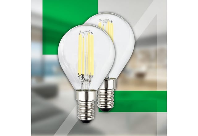 Briloner Leuchten LED-Leuchtmittel Ultraefizientes Leuchtmittel EEK A, E14 Tropfen, 2er Set, E14, Warmweiß, 4W, 840 Lumen, 3000K