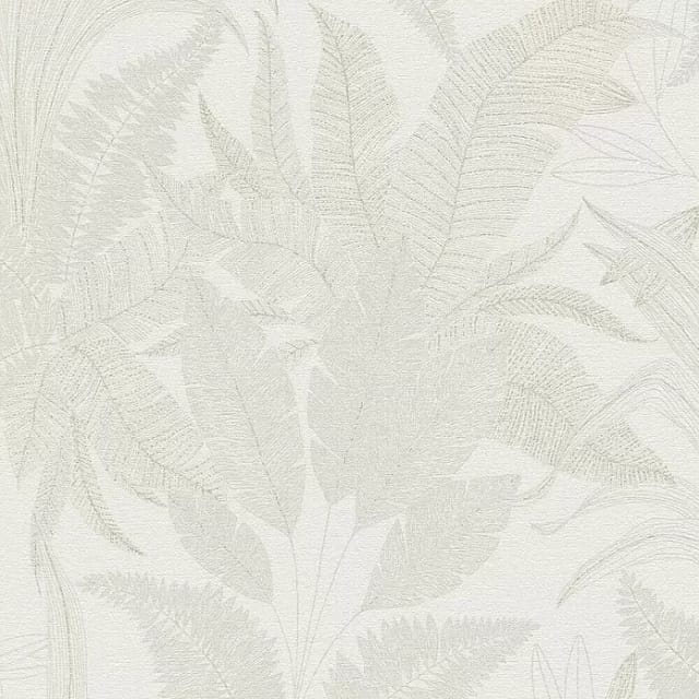 living walls Vliestapete Stories of Life florale Tapete Blätter Creme Beige, leicht strukturiert, Wald, botanisch, floral, (1 St), Metallic Vliestapete für Schlafzimmer Tapeten Wohnzimmer Schlafzimmer
