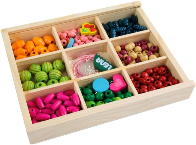 Lena® Kreativset Holzperlen Holzkassette, mittel