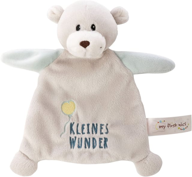 Nici Schmusetuch My First NICI, Bär Finni, Kleines Wunder, mit niedlicher Stickerei „Kleines Wunder
