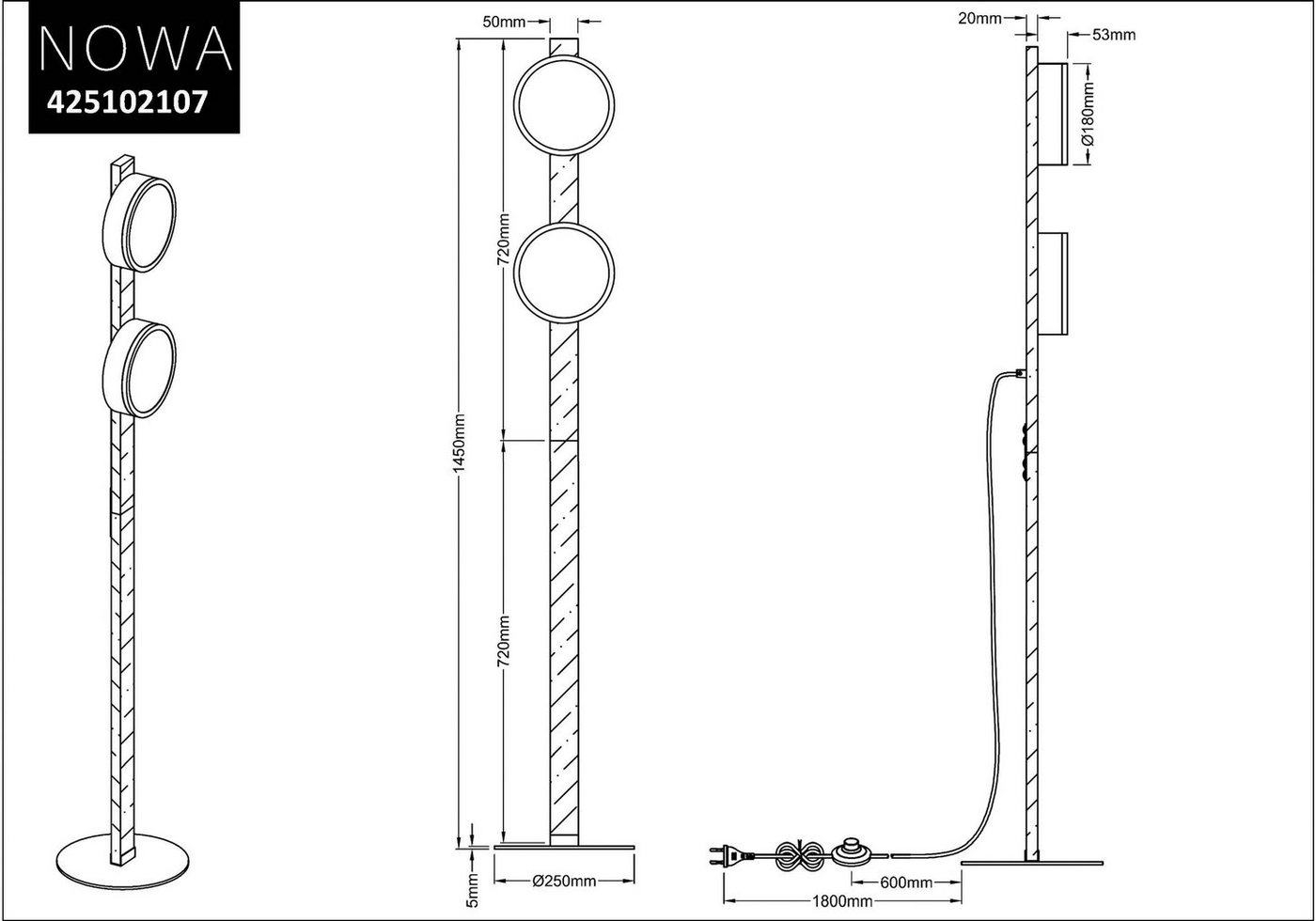 andas LED Stehlampe Fjälla, LED fest integriert, Warmweiß, Treiber tauschbar, Leuchtmittel fest verbaut, 3-stufen schaltbar Bild 4