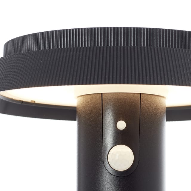 Brilliant LED Sockelleuchte Alvero, Bewegungsmelder, LED fest integriert, Warmweiß, LED Außenstehleuchte, Solar, schwarz