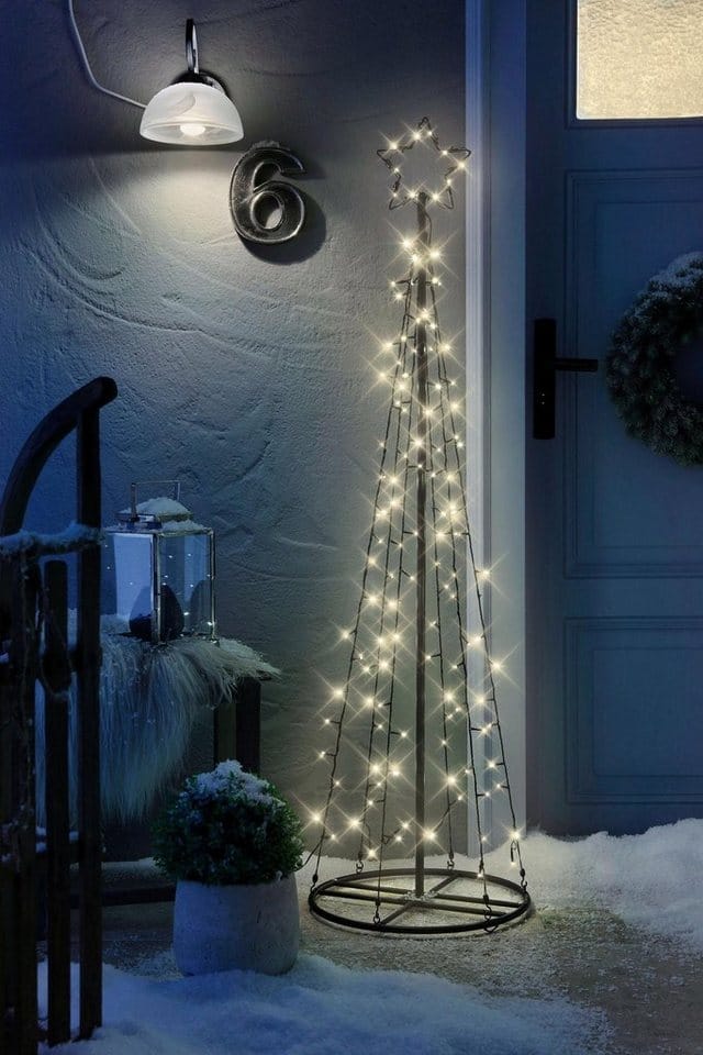 BONETTI LED Baum Weihnachtsdeko, LED fest integriert, Warmweiß, inkl. IP44 Netzadapter