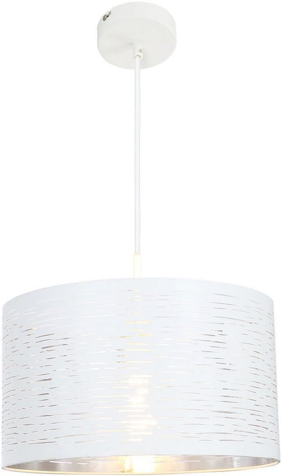 GLOBO LIGHTING Hängeleuchte BARCA, ohne Leuchtmittel, Hängelampe/Pendelleuchteß/ø: 380mm/Höhe kürzbar/weiß