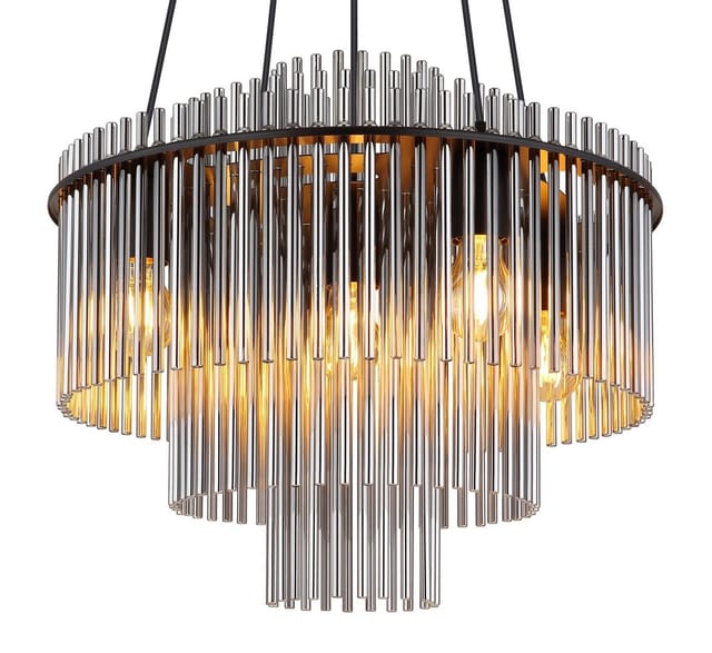 GLOBO LIGHTING Pendelleuchte GORLEY, ohne Leuchtmittel, Design Glasstäbe, Deckenlampe, Wohnzimmer, Esszimmer, Hängelampe