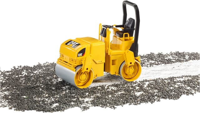 Bruder® Spielzeug-Walze Cat Tandem Vibrationswalze 18 cm (02433), Made in Europe