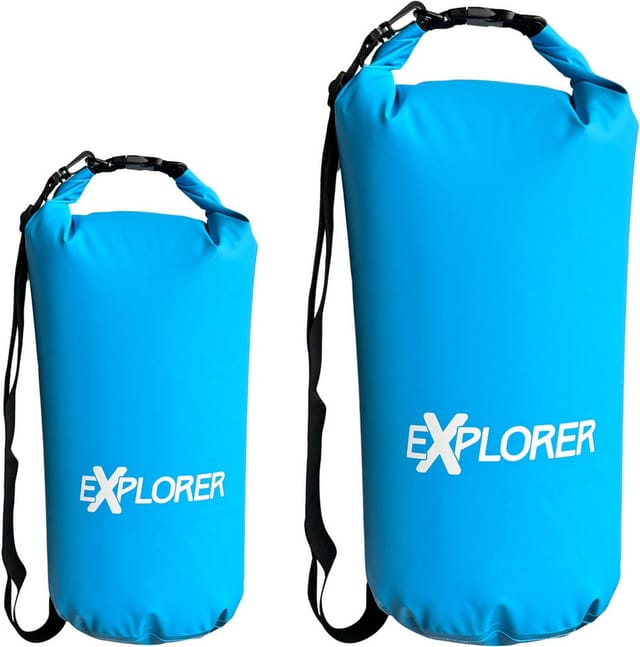 EXPLORER Aufbewahrungstasche Packsack Rollsack 10 L / 20 L wasserdicht, mit Schultergurt (Packung), Rolltop Tasche für Sup Camping Kajak Wandern Angeln Bootfahren Rafting