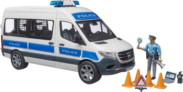 Bruder® Spielzeug-Transporter MB Sprinter Polizei Einsatzfahrzeug mit Polizist (02683), mit Licht und Sound, Made in Europe