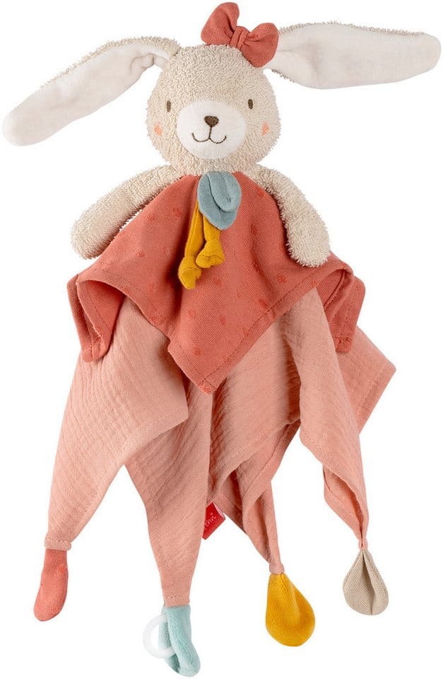 Fehn Schmusetuch fehnNATUR, Hase, mit Befestigungsring für Schnuller
