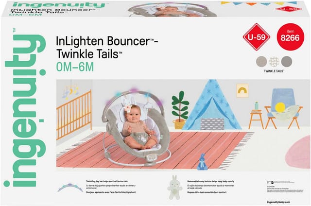 ingenuity Babyschaukel InLighten Bouncer™ - Twinkle Tails™, mit Licht und Sound