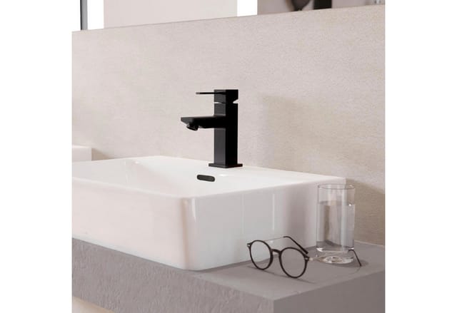 welltime Waschtischarmatur Trento, Wasserhahn wassersparende Eco-Click-Funkt,inkl. Pop-Up