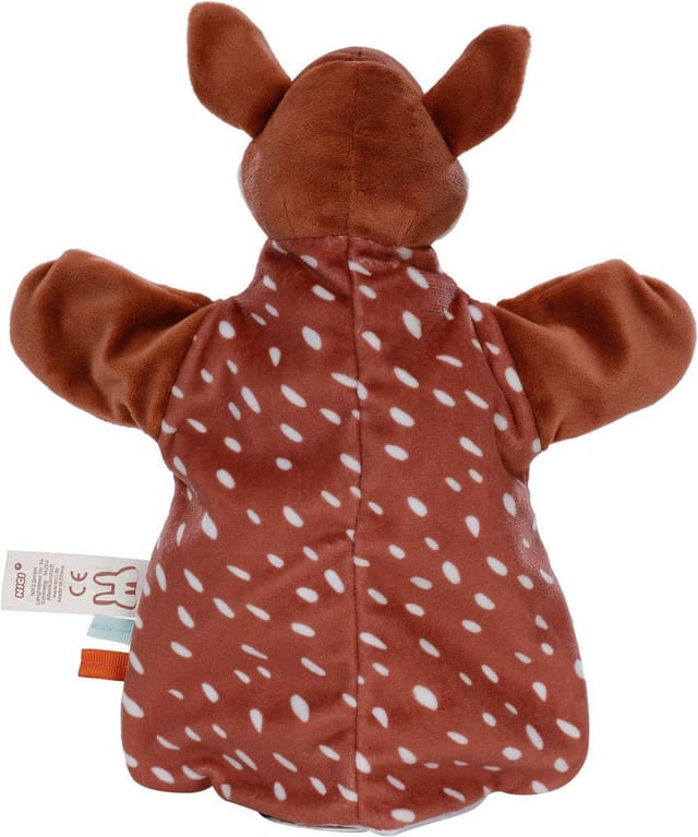 Nici Schmusetuch My first NICI, Handpuppe Rehkitz 2in1 26x25 cm, sanfte Materialmix aus glattem und geripptem Plüsch