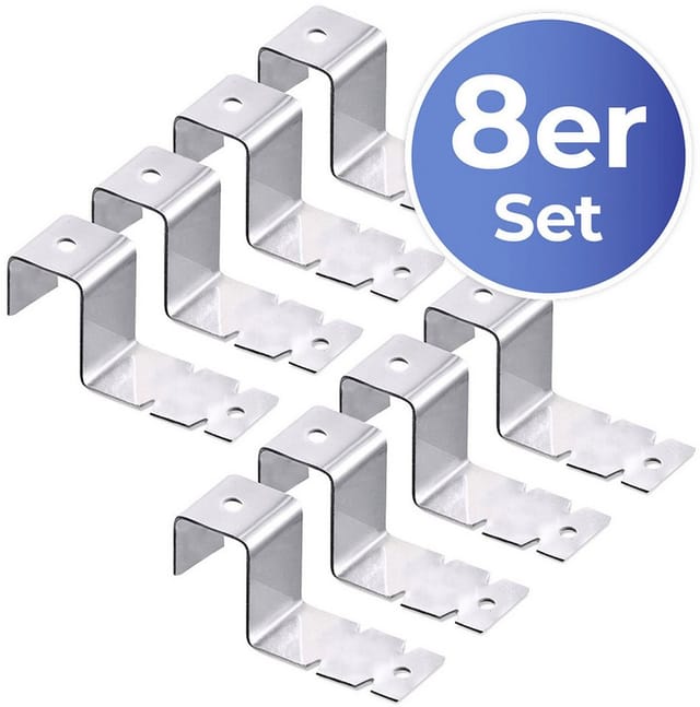 Maximex Fensterhaken 8er Set, Fenster, Türen, (Set, 8-St), zum Einhängen an Fenstern & Türen, für Rahmen bis 1,8 cm, Edelstahl