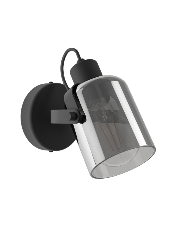 EGLO Deckenspot BERREGAS Spotlampe - Stahl - E27 - 1X28W - IP20, ohne Leuchtmittel, Wandleuchte, Wandspot, schwenkbar, Strahler, Ø11 cm