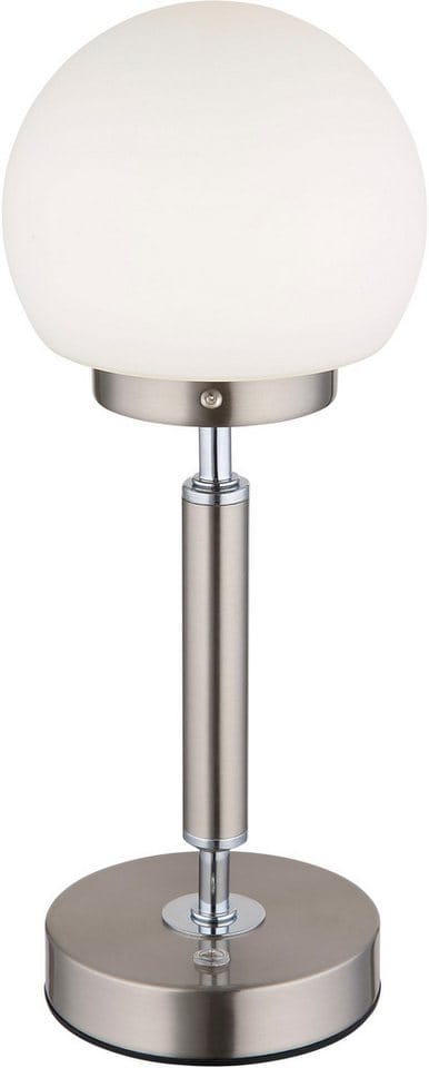 GLOBO LIGHTING Tischleuchte HAKU, Dimmfunktion, mehrere Helligkeitsstufen, LED fest integriert, warmweiß - kaltweiß, Tischlampe Nachttischlampe Deko-Tischleuchte Schlafzimmer