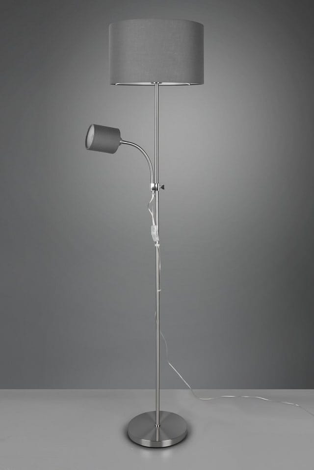 Reality Leuchten Stehlampe OWEN, Ein-/Ausschalter, ohne Leuchtmittel, Getrennt schaltbar, Lesearm flexibel, Höhe 160 cm
