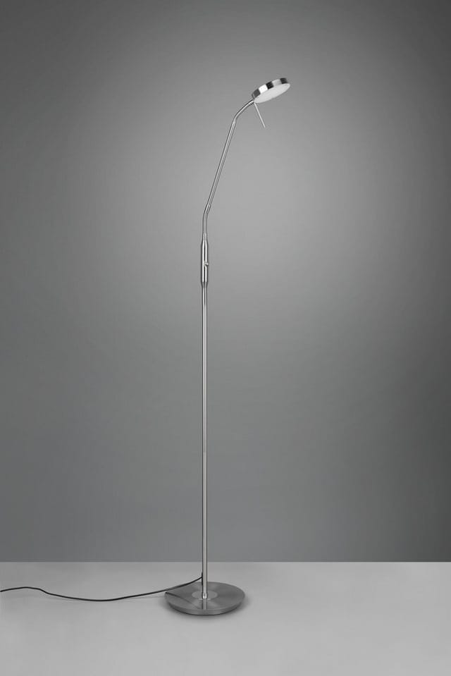 TRIO Leuchten LED Stehlampe MONZA, Stehleuchte mit Sensordimmer Lichtfarbe einstellbar 2300-4000K, Dimmfunktion, Memoryfunktion, LED fest integriert, Farbwechsler, warmweiß - kaltweiß, Leuchtenkopf flexibel verstellbar Memoryfunktion Höhe 145-160 cm