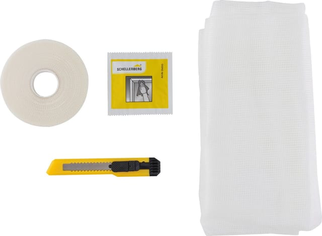 SCHELLENBERG Fliegengitter-Gewebe Insektenschutz und Mückenschutz für Fenster ohne bohren, (Set, 1-St), inkl. Befestigungsband, 150 x 180 cm, anthrazit und weiß