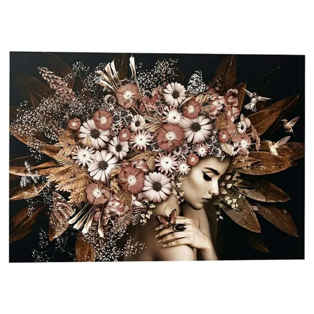 Reinders! Deco-Panel Blumenreichtum Frau - Schmetterling - Strauß - Romantik, Blumen (1 St)