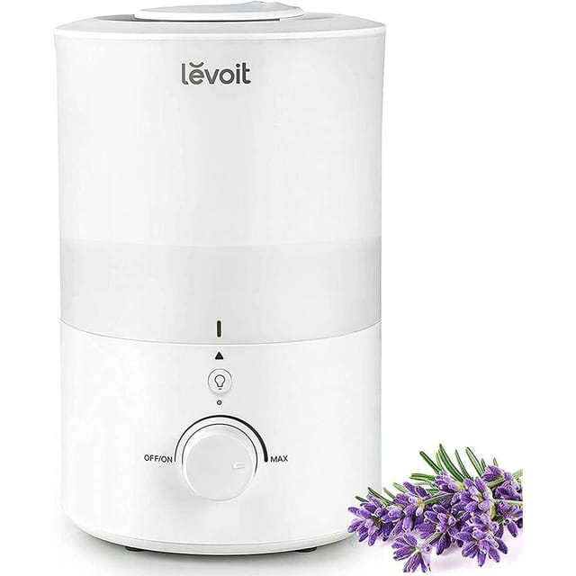 Levoit Kombigerät Luftbefeuchter und -reiniger Dual 150 Ultrasonic Cool Mist Humidifier, für 27 m² Räume, Top-Fill, 3 l, mit Nachtlicht, 25 Std. Laufzeit, spülmaschinenfest