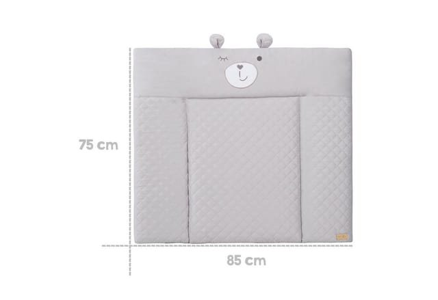 roba® Wickelauflage Style, Soft, silbergrau, mit aufgesticktem Gesicht