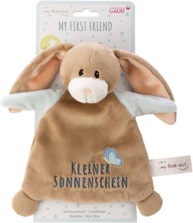 Nici Schmusetuch My First NICI, Hase Lopino, Kleiner Sonnenschein, mit niedlicher Stickerei „Kleiner Sonnenschein