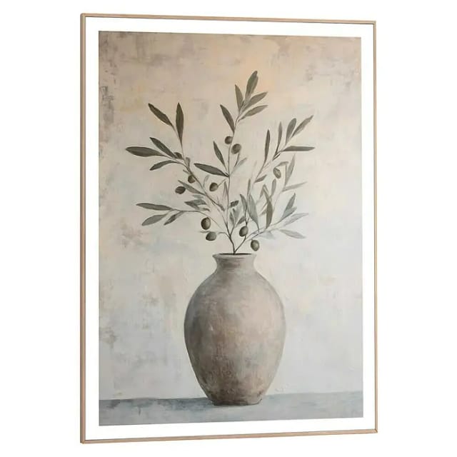 Reinders! Poster Oliven auf Vase, Wohnzimmer - Grün - MDF - Abstrakt - 50x70 cm