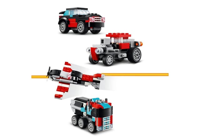 LEGO® Tieflader mit Hubschrauber (31146), LEGO Creator 3in1 Konstruktionsspielsteine, (270 St), Made in Europe