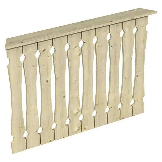 Skanholz Brüstungsgeländer Balkonschalung, 120 cm Länge, 96 cm Höhe