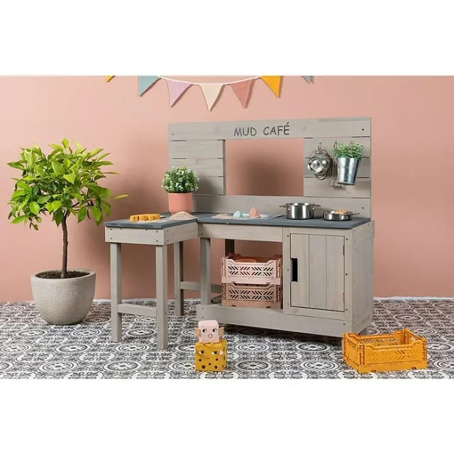 MUDDY BUDDY® Outdoor-Spielküche Matschküche Coffee Corner Holz