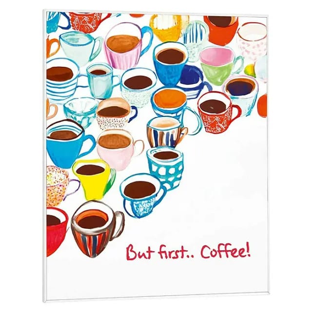 Reinders! Poster But First...Coffee!, Küche - Mehrfarbig - MDF - Essen und Trinken - 40x50 cm