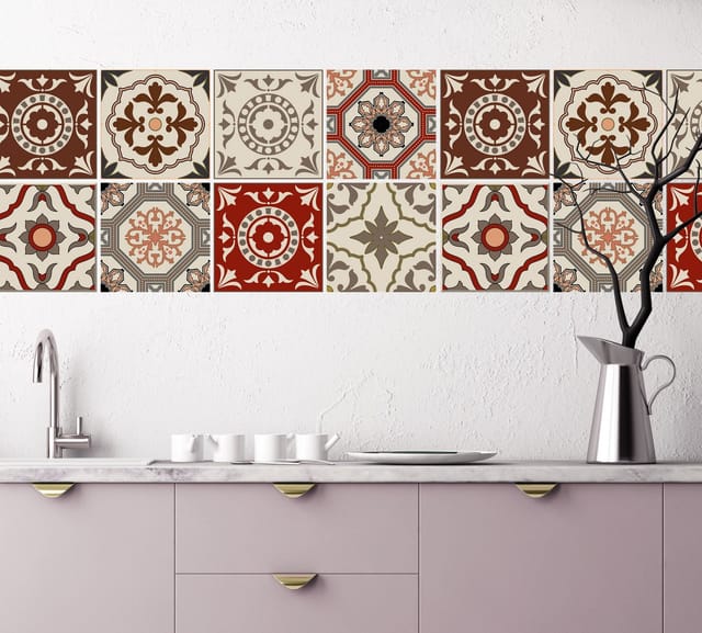 Home affaire Fliesenaufkleber Ornamente, Stickerfliesen, selbstklebend, Sticker, 12er Set