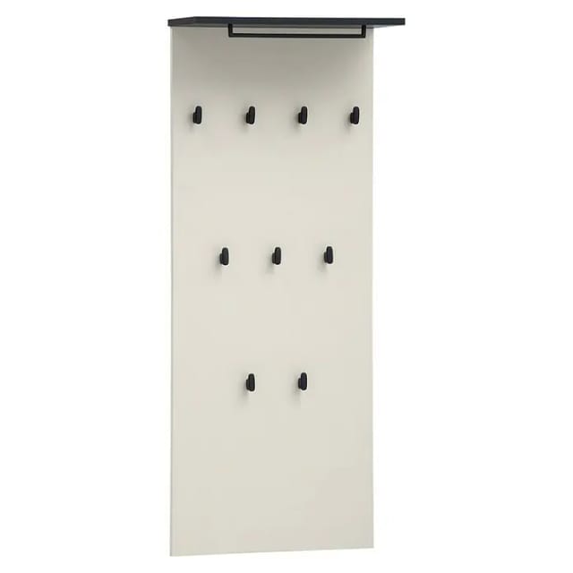 Schildmeyer Garderobenpaneel Edda, Breite 50 cm, mit 9 Kleiderhaken und praktischer Ablage, Made in Germany