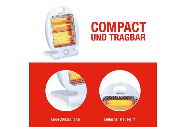 Alpina Elektroheizer Lq001 Halogenheizer 2 Heizstufen 800w