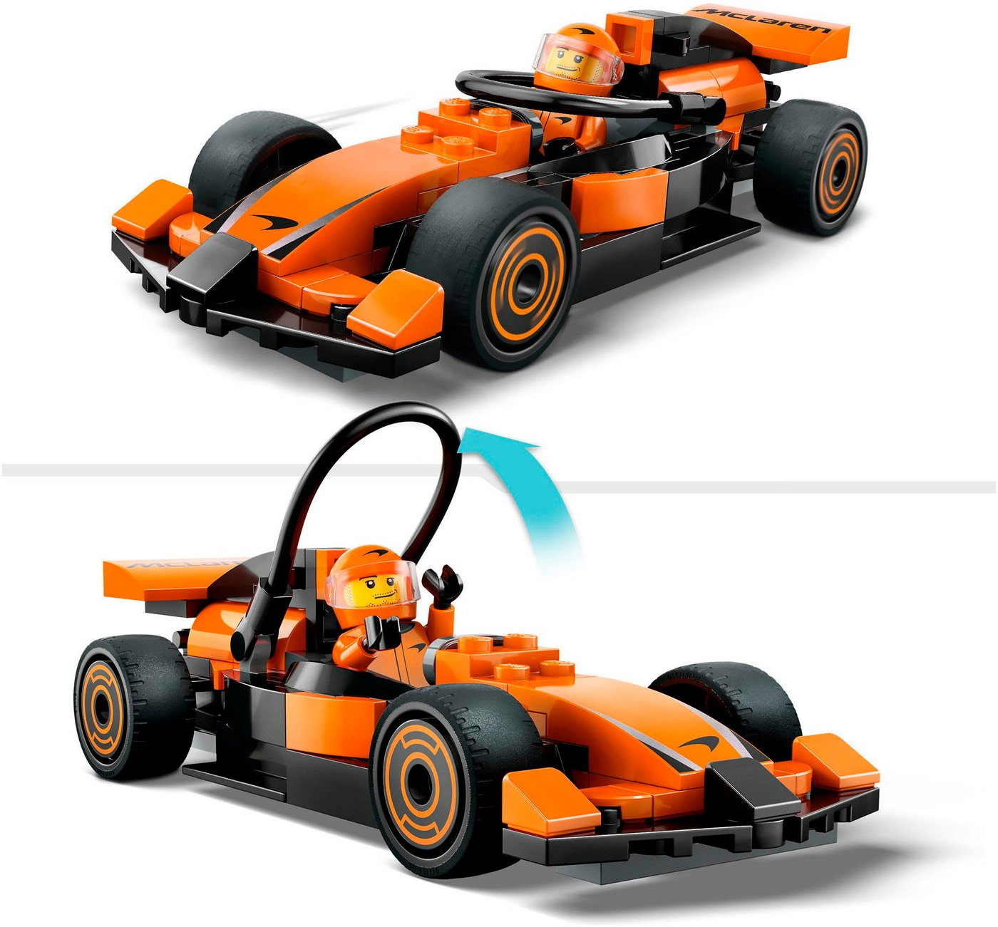 LEGO® F1® Rennfahrer mit McLaren Rennauto (60442), LEGO City Konstruktionsspielsteine, (86 St), Made in Europe Bild 3