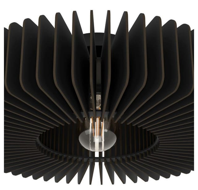 EGLO Deckenleuchte PALOMBAIA, ohne Leuchtmittel, Deckenlampe, Wohnzimmerlampe aus Holz, E27 Fassung, Ø 50 cm