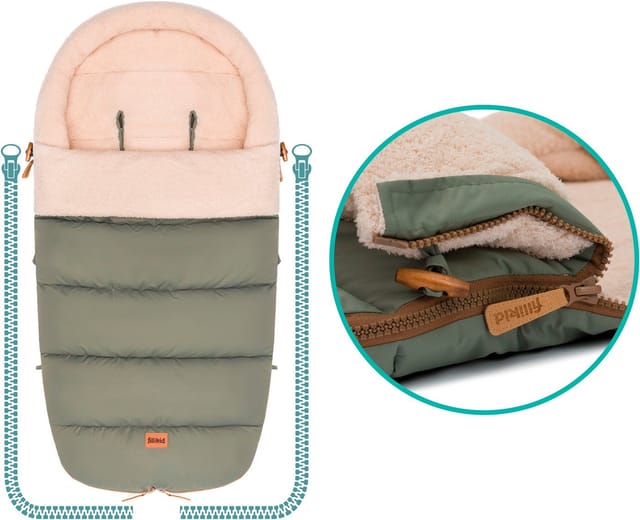 Fillikid Fußsack Atlas, Winterfußsack, mit Teddy-Plüsch