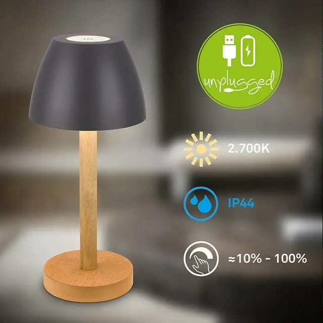Briloner Leuchten LED Außen-Tischleuchte SERINA WOOD 7661015