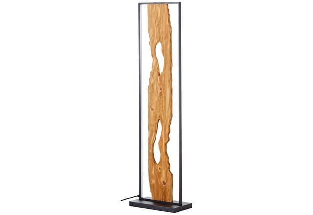 Brilliant LED Stehlampe Chaumont, LED fest integriert, Warmweiß, Höhe 120 cm, 2300 lm, Aluminium/Metall/Holz, schwarz/holz