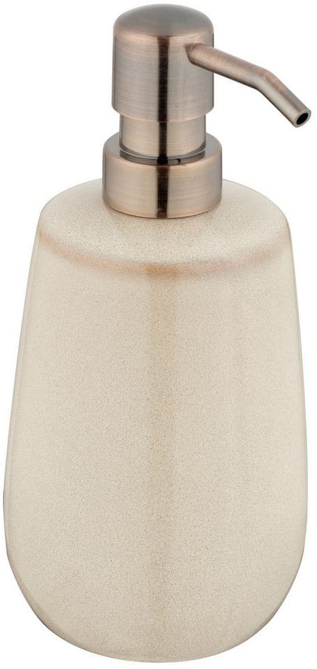 WENKO Badaccessoire-Set Sirmione, Set, Seifenspender und Zahnputzbecher, Keramik mit individueller Glasur