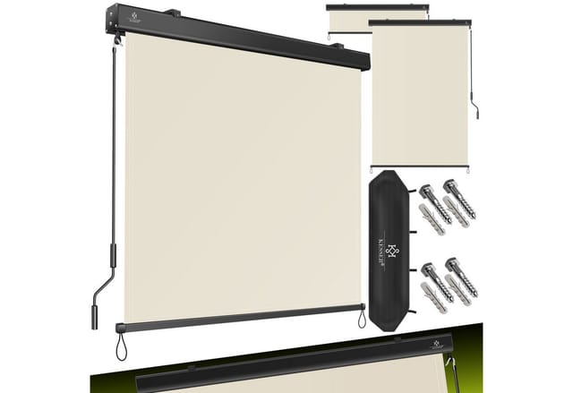 Kesser® Senkrechtmarkise Mit Handkurbel - 140 X 250cm, Beige