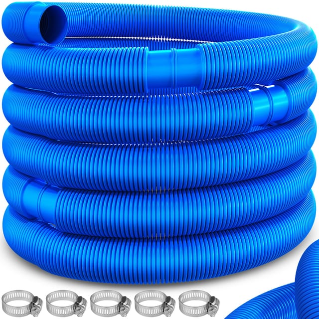 Kesser® Poolschlauch Flexibel Mit Muffen - Blau, Länge 12 M ( Ø 38 Mm )