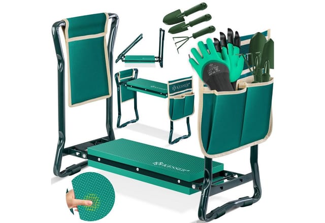 Kesser® Garten-kniebank 2in1 Xxl, Klappbar, Bis 150 Kg - Grün, Beige