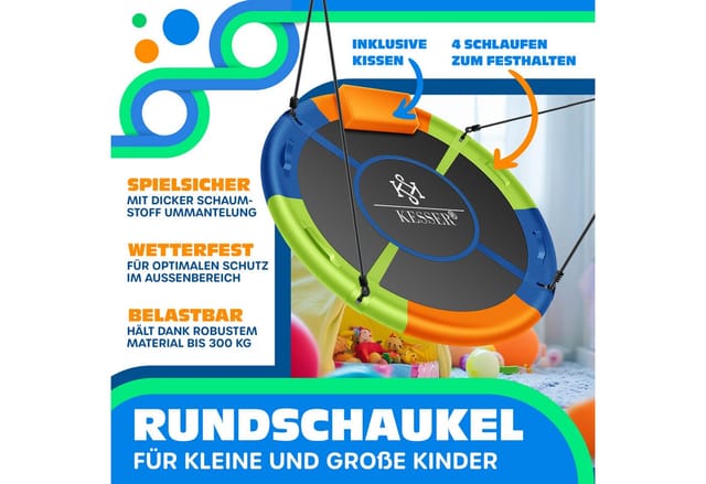 Kesser® Nestschaukel Rund, Höhenverstellbar - Bunt, 120 Cm